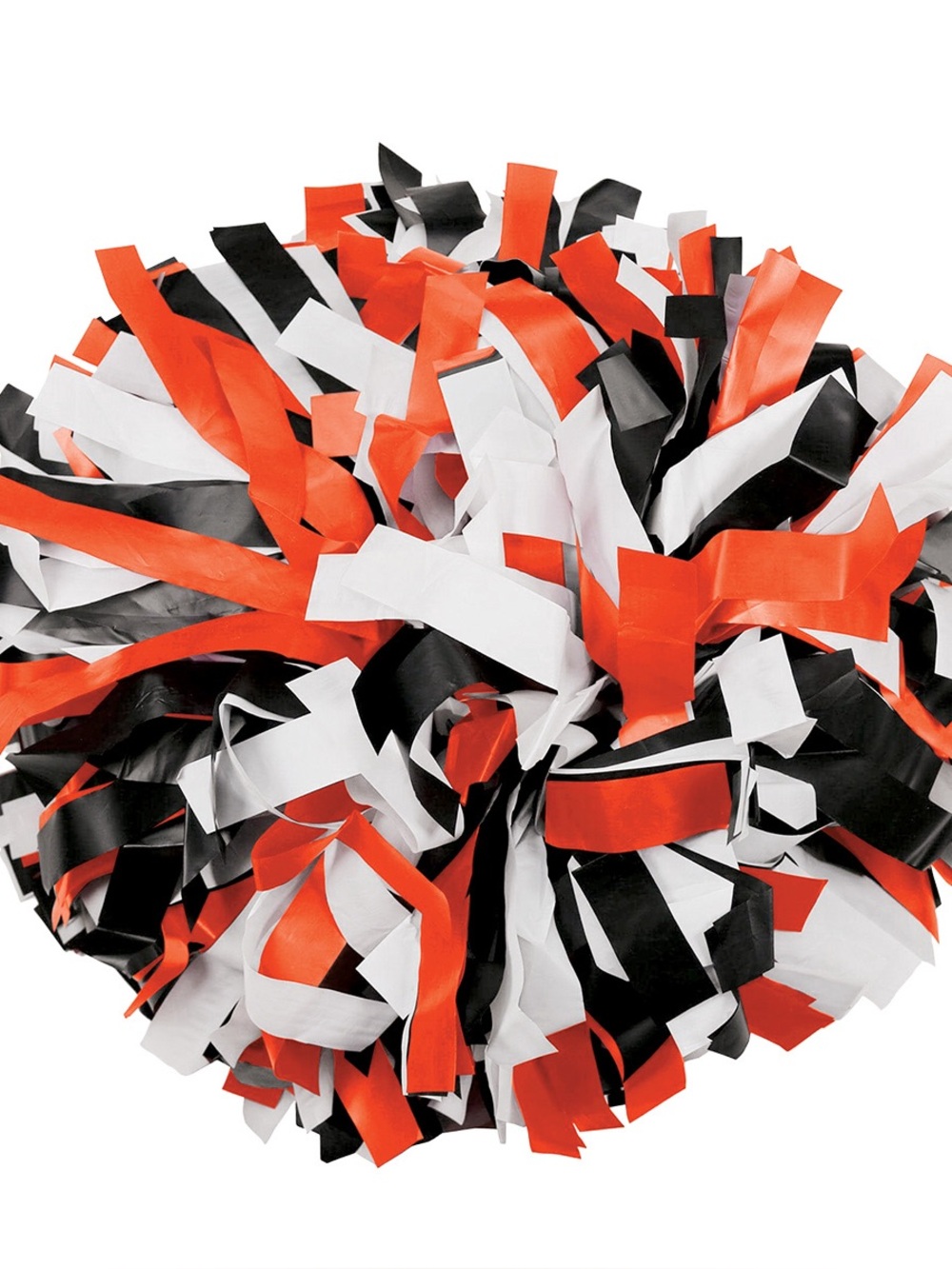 black white and orange baton handle 6” pom set!